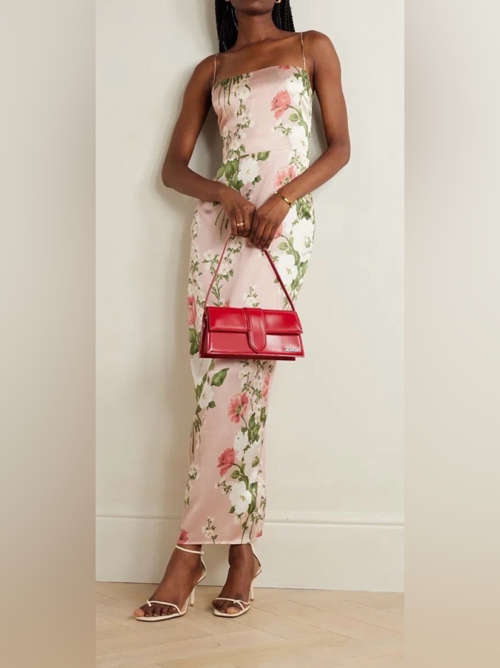 Reformation Frankie 100% Silk Floral Charmeuse Slip Dress | Pink | Size 6